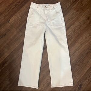 FRAME denim the Utility Trouser Wide Leg Jeans Au Natural Clean Contrast Stitch